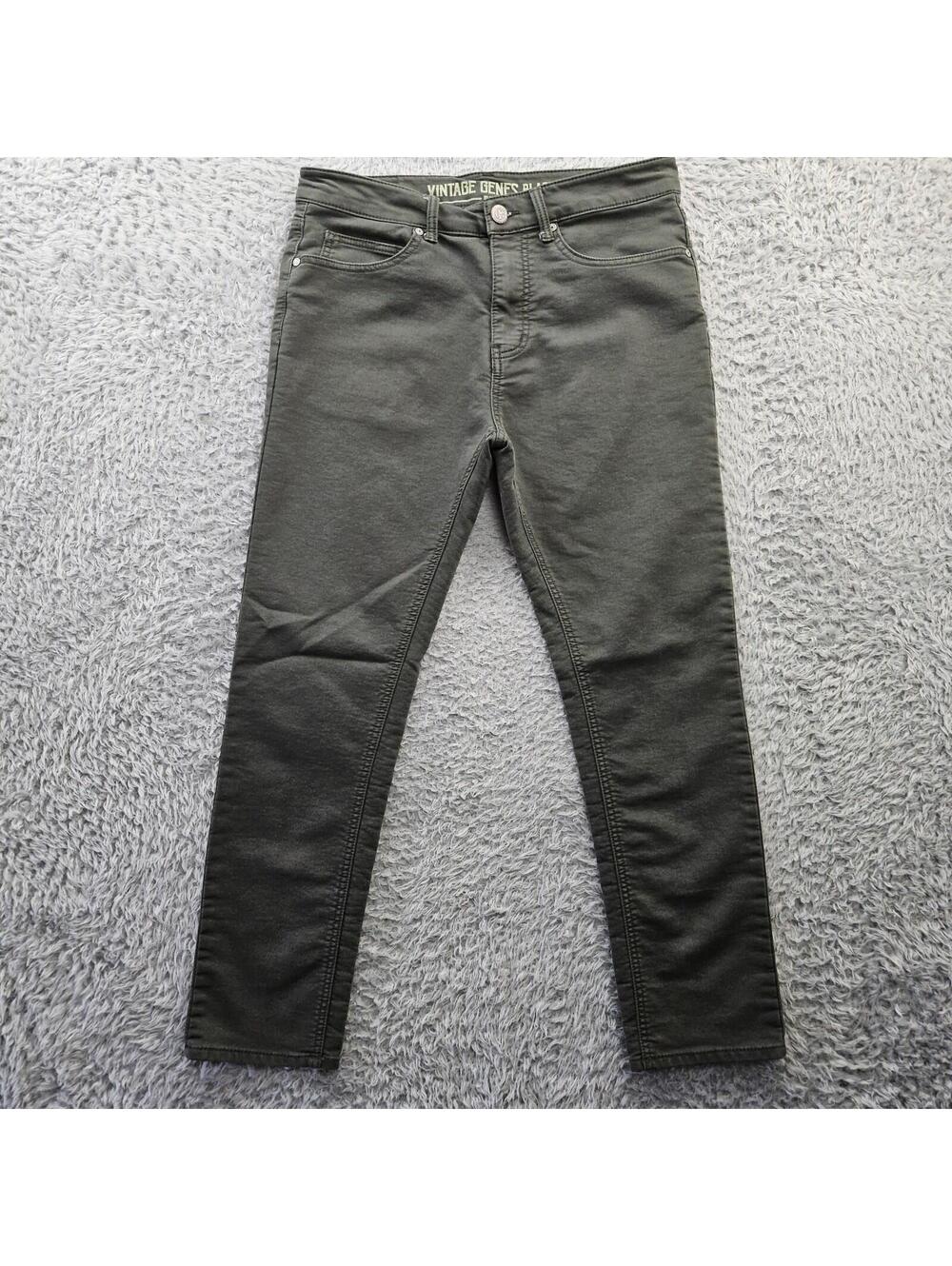 VINTAGE GENES BLACK Jeans Men Slim 32x30 (Fits 33-34x29) Green